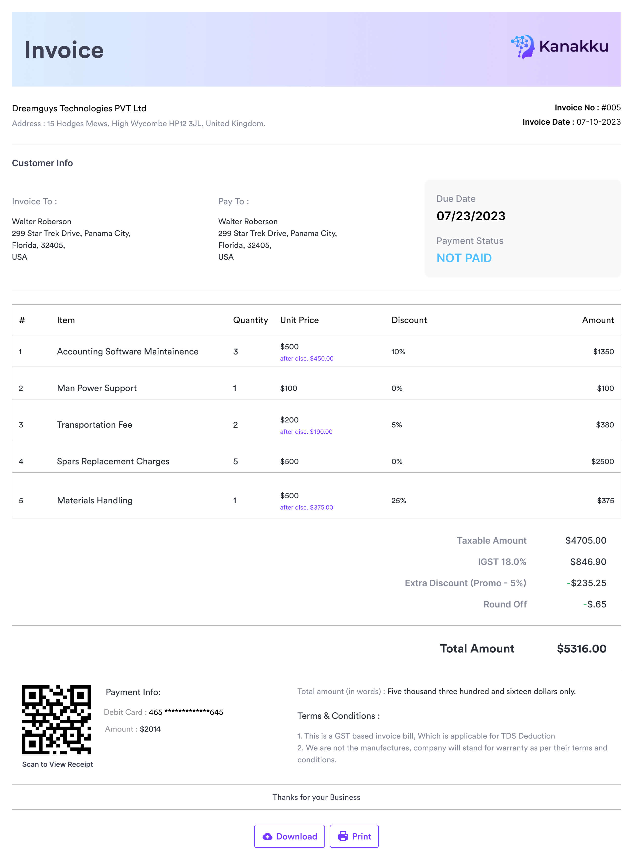 Receipts & Collections